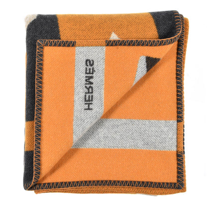 Hermes Wool Cashmere Brandebourgs Blanket Ambre Anthracite 2 of 9