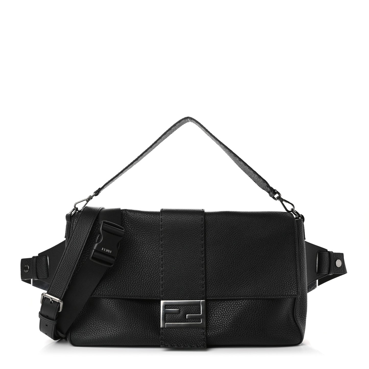 Cuoio Romano Selleria XL Belt Baguette Bag Black