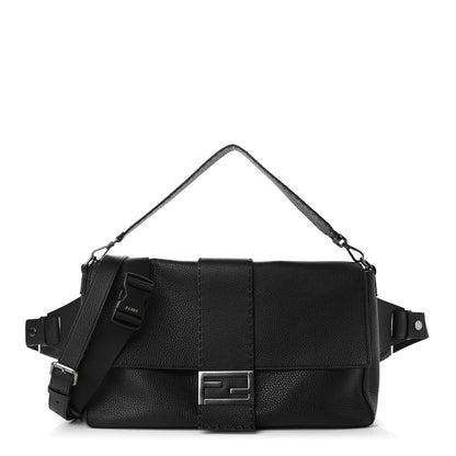 Fendi Cuoio Romano Selleria XL Belt Baguette Bag Black 1 of 8