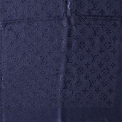 Louis Vuitton Wool Silk Monogram Shawl Blue Nuit 4 of 5