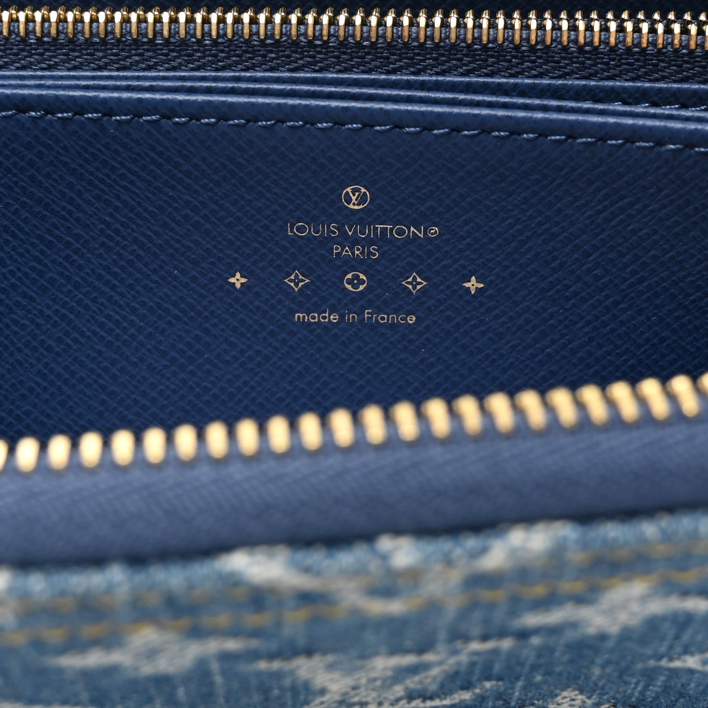 LOUIS VUITTON Monogram Denim Zippy Wallet NM Blue