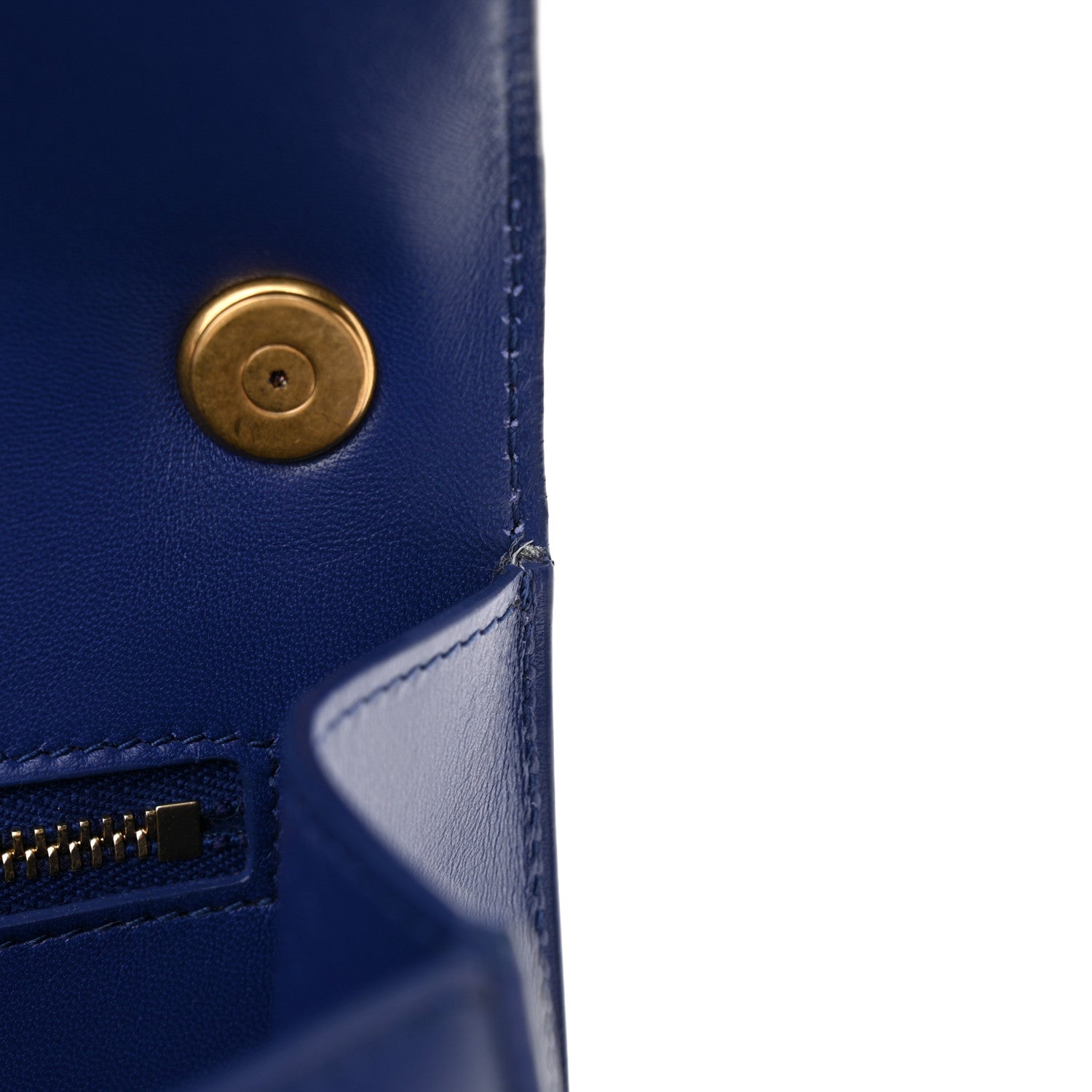 Saint Laurent Smooth Calfskin Carre Satchel Royal Blue 11 of 16