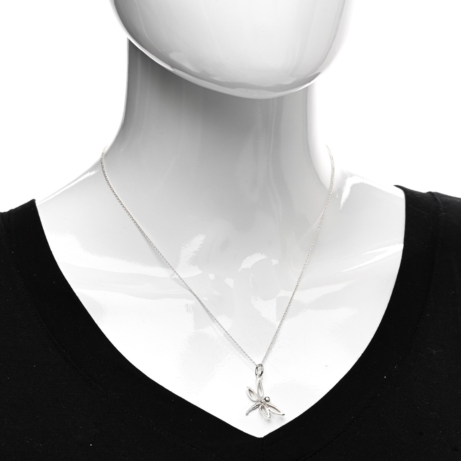 Tiffany Sterling Silver Dragonfly Pendant Necklace 2 of 4