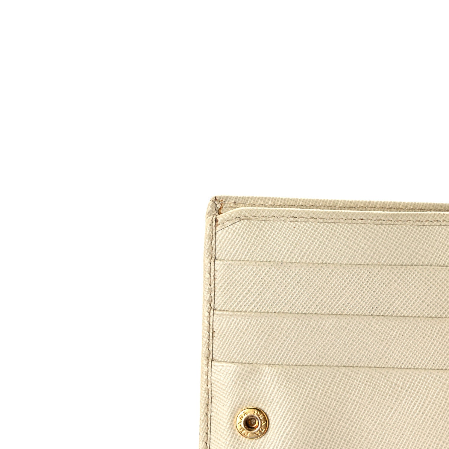 Prada Saffiano Metal Bi-Fold Wallet Cera 10 of 13