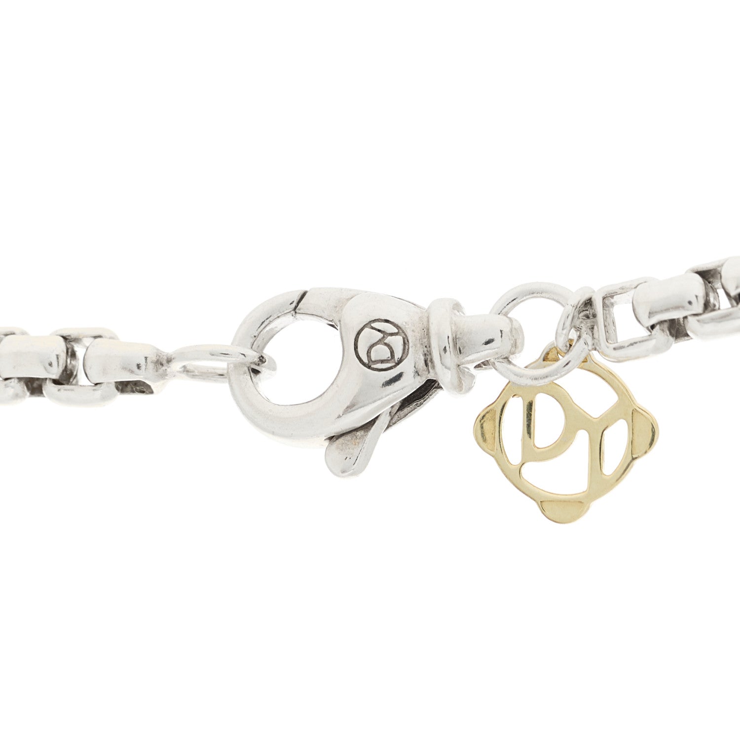 David Yurman Sterling Silver 14K Yellow Gold 3.6mm Box Chain Necklace 20" 4 of 5