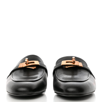 Hermes Goatskin Oz Mules 36 Black 2 of 7
