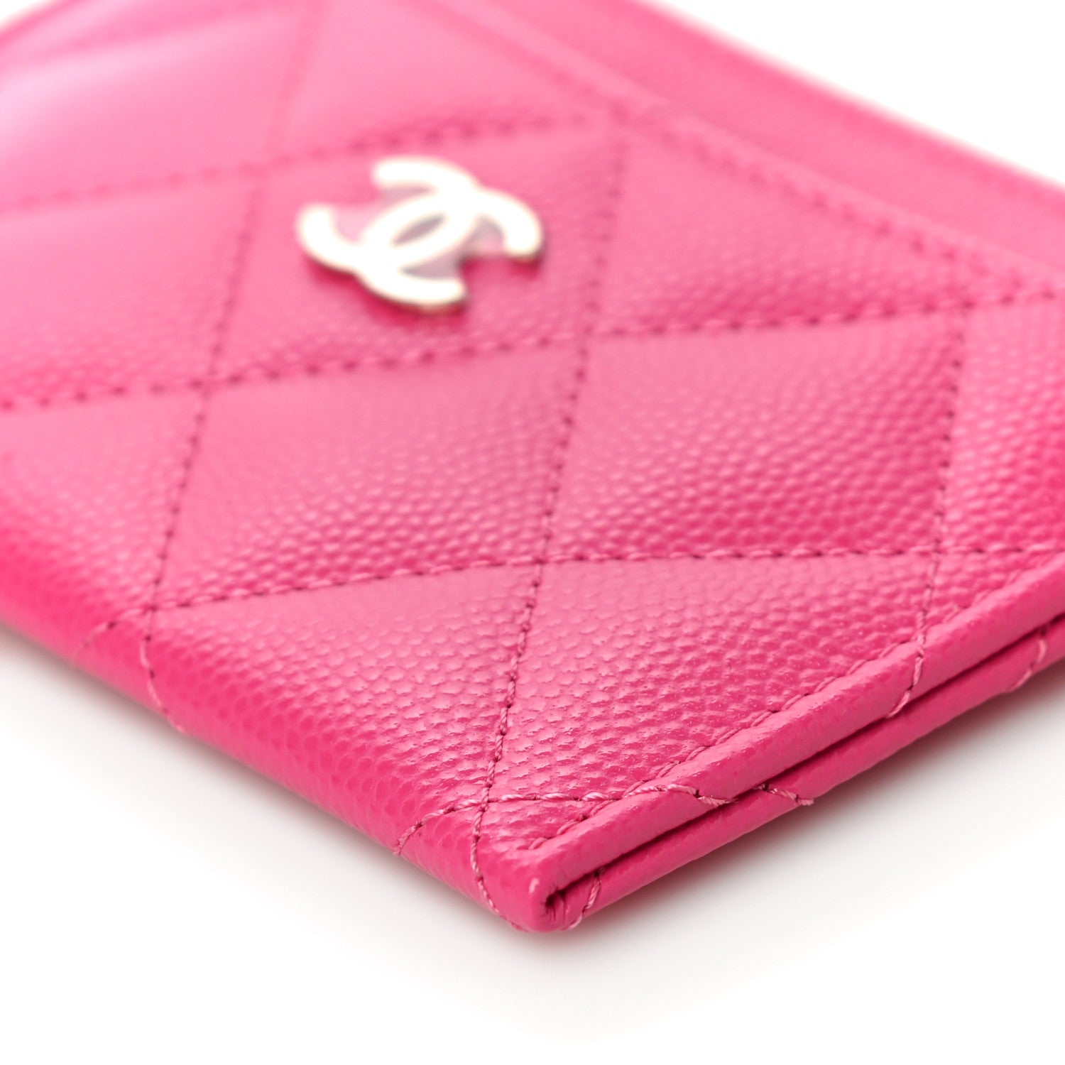 Chanel Caviar Quilted Card Holder Pink 11 of 12
