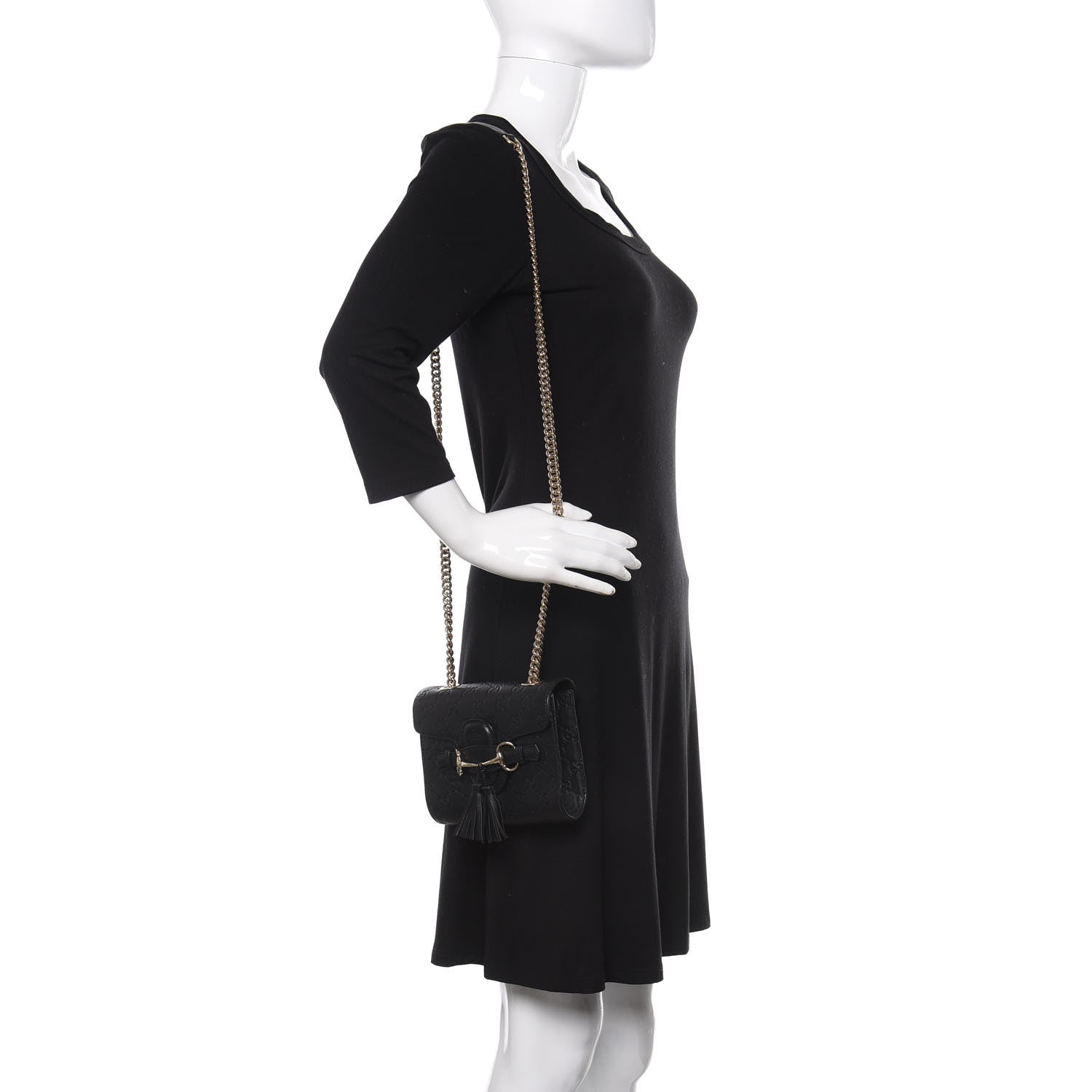 Gucci Guccissima Mini Emily Shoulder Bag Black 2 of 13