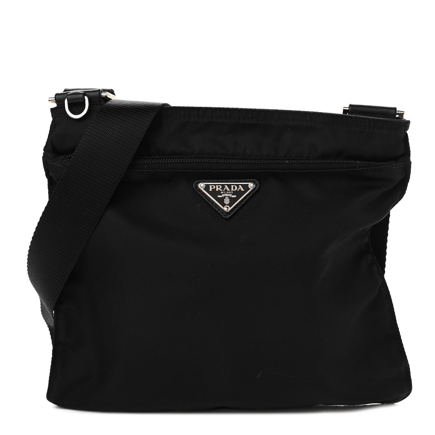 Nylon Vela Flat Messenger Bag Black