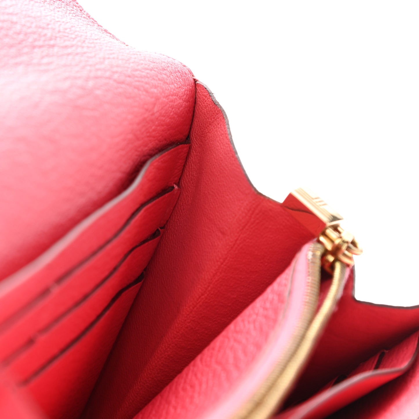 Chevre Mysore Kelly Longue Wallet Rose Lipstick
