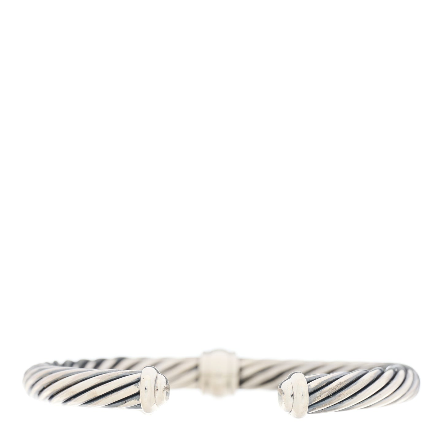 Sterling Silver Black Diamond 7mm Cable Classics Station Bracelet