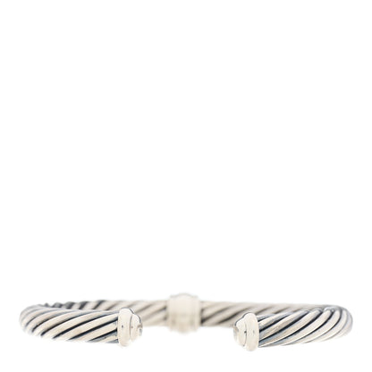 David Yurman Sterling Silver Black Diamond 7mm Cable Classics Station Bracelet 2 of 3