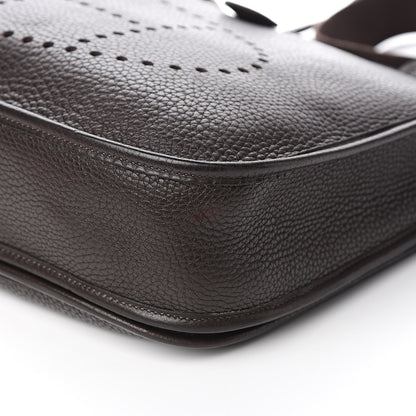 Hermes Taurillon Clemence Evelyne II PM Chocolate 9 of 10