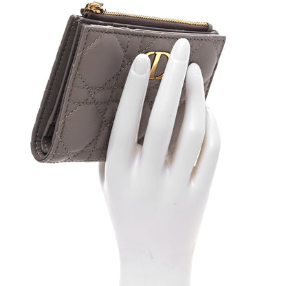 Christian Dior Grained Calfskin Supple Cannage Caro Dahlia Wallet Taupe 2 of 9