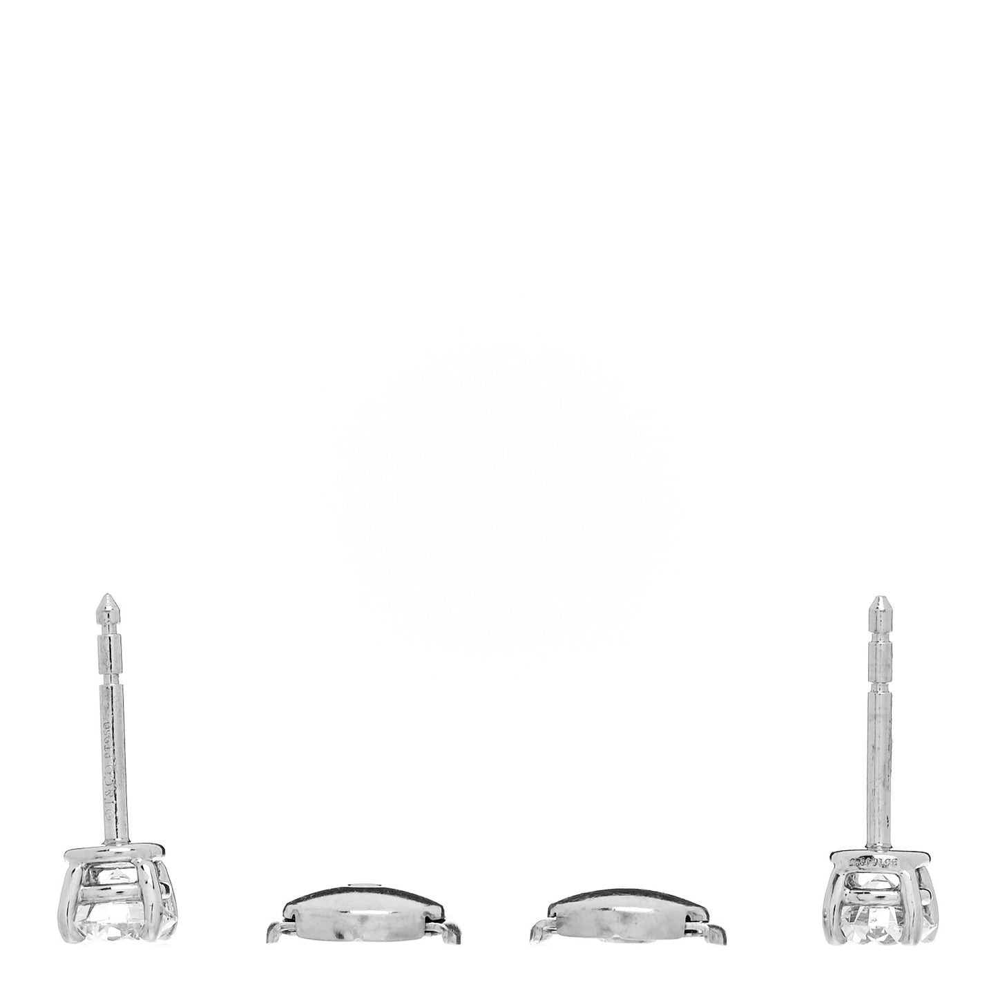 Platinum Diamond .92ctw Round Solitaire Earrings