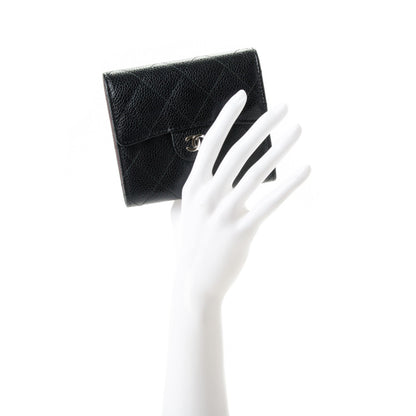 Chanel Caviar Quilted Compact Flap Wallet Black 2 of 8