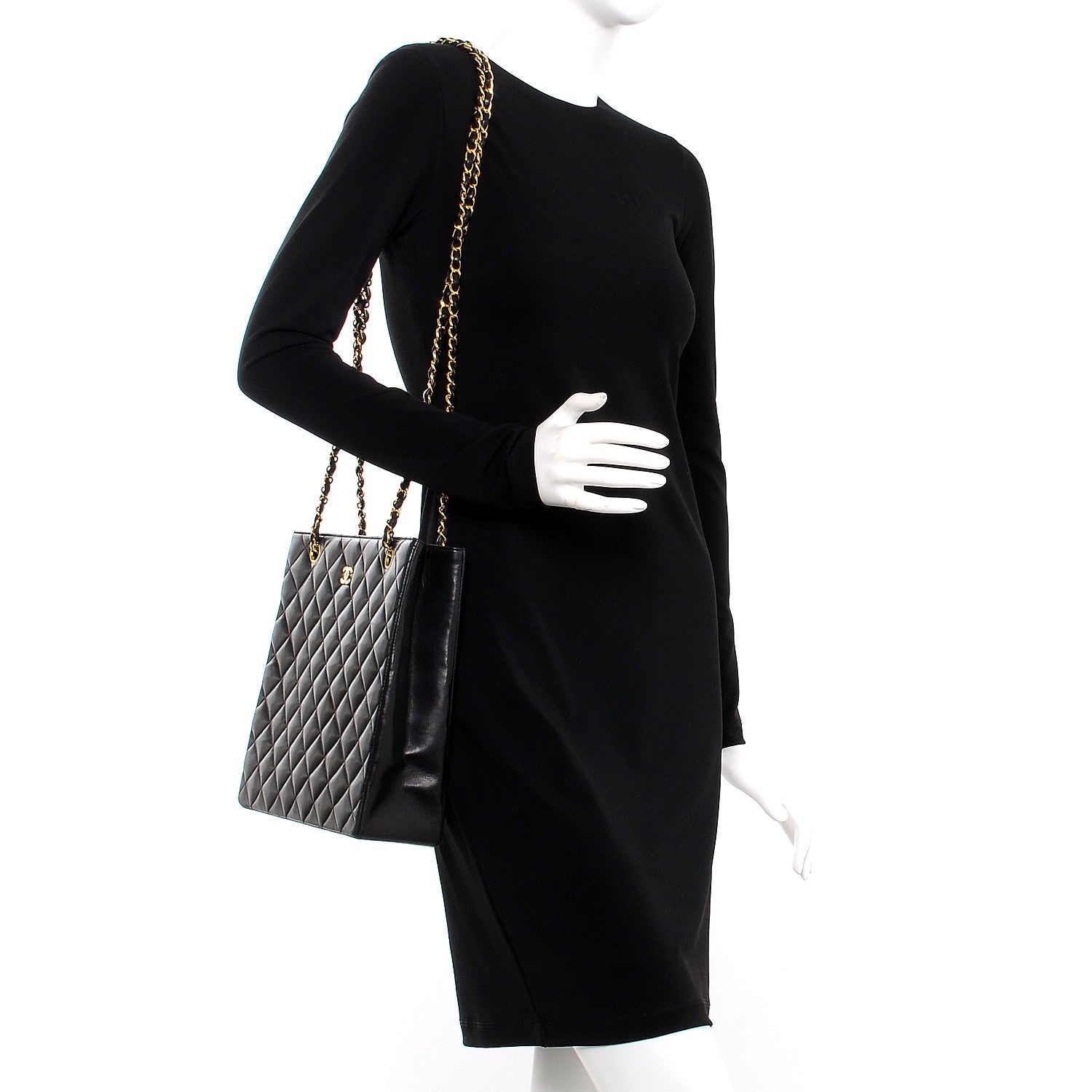 Chanel Lambskin Quilted Shoudler Bag Black 2 of 7
