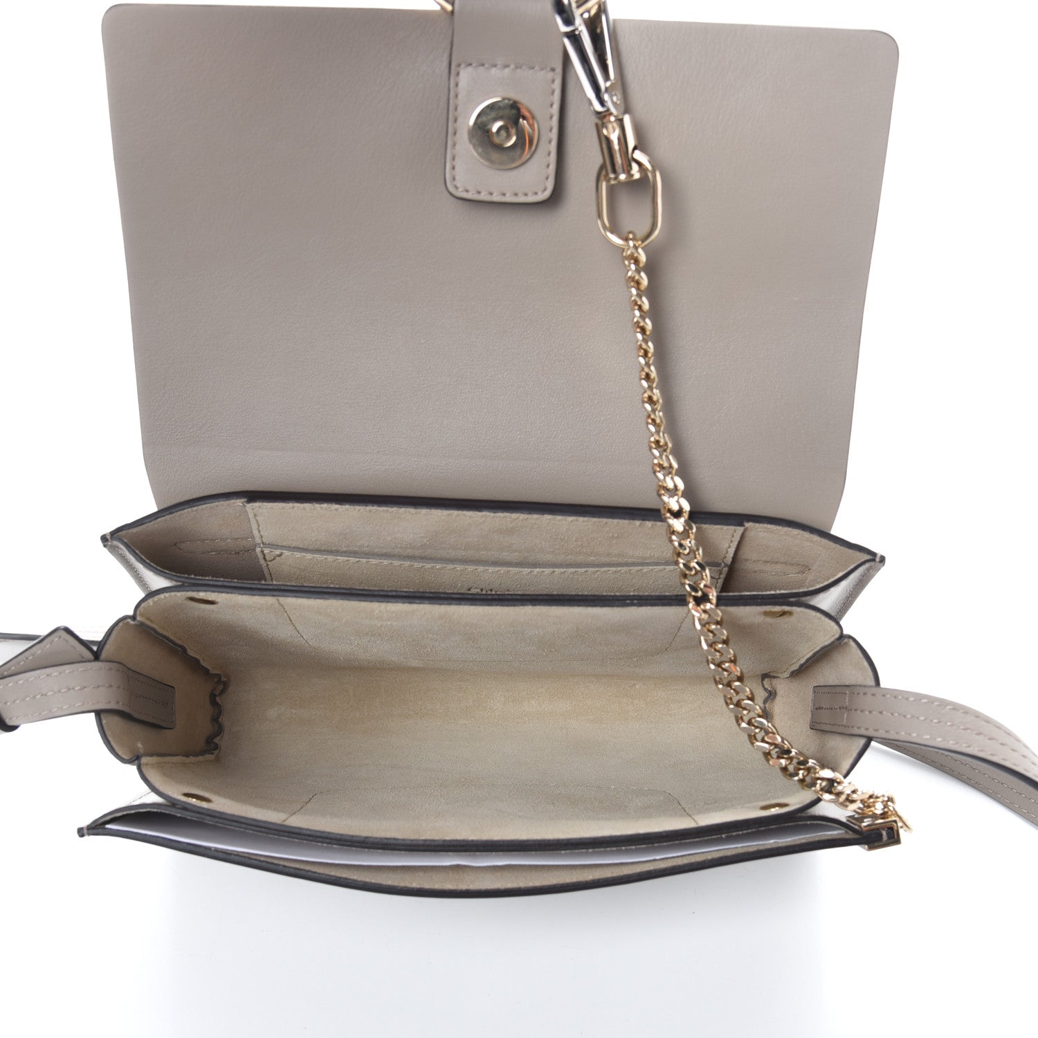 Chloe Suede Calfskin Small Faye Shoulder Bag Motty Grey 5 of 11