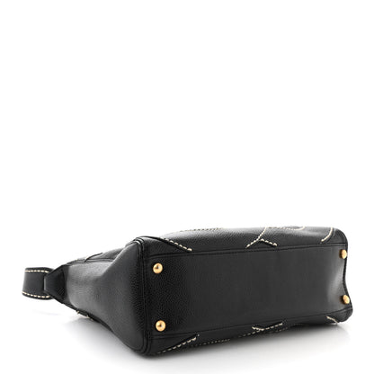 Chanel Caviar CC Stitched Medium Hobo Black 4 of 10