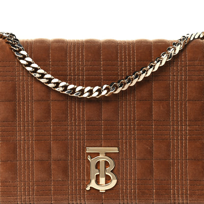 Burberry Velvet Quilted Medium Lola Bag Brown 9 of 9