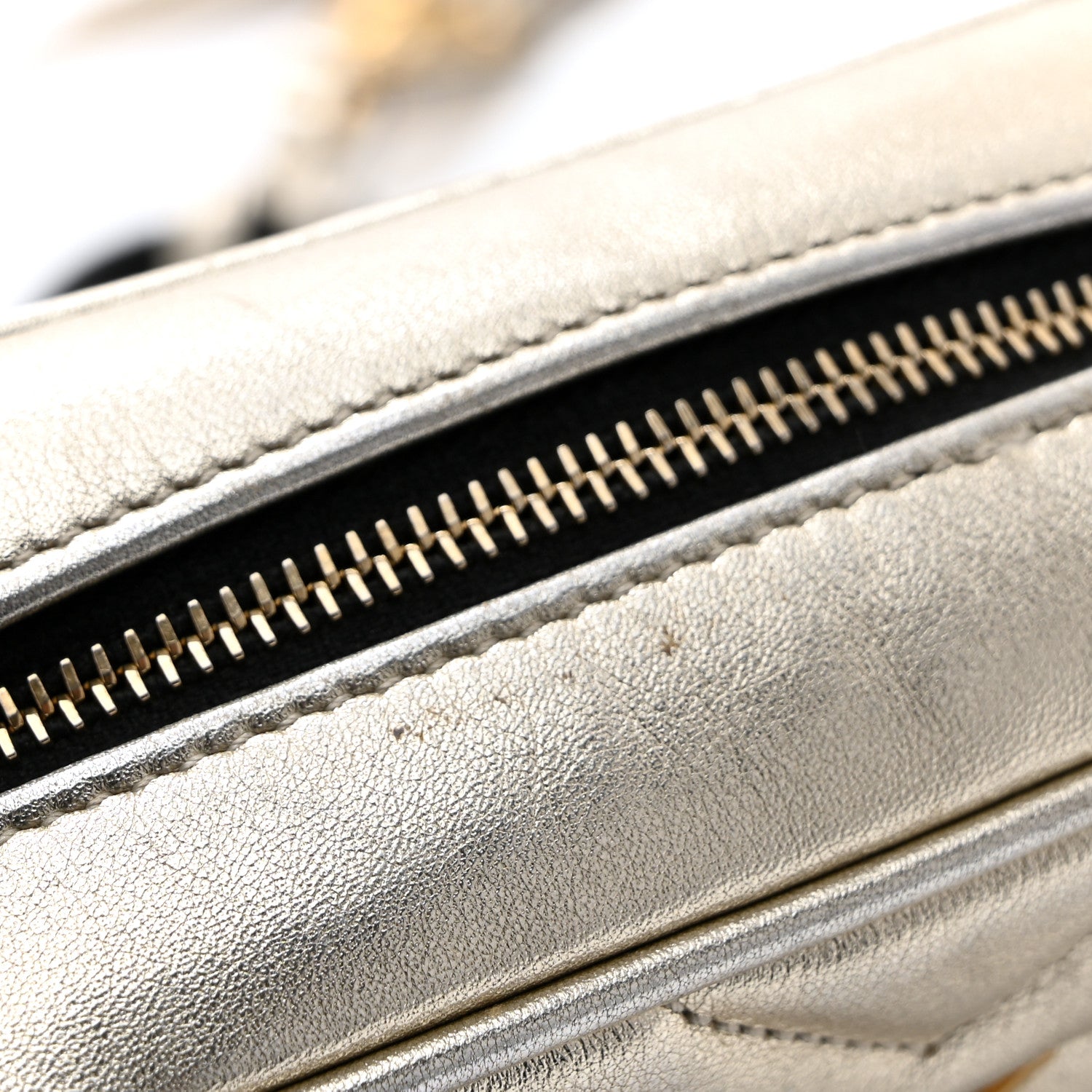 Saint Laurent Metallic Calfskin Matelasse Monogram Lou Belt Bag Platino 13 of 13