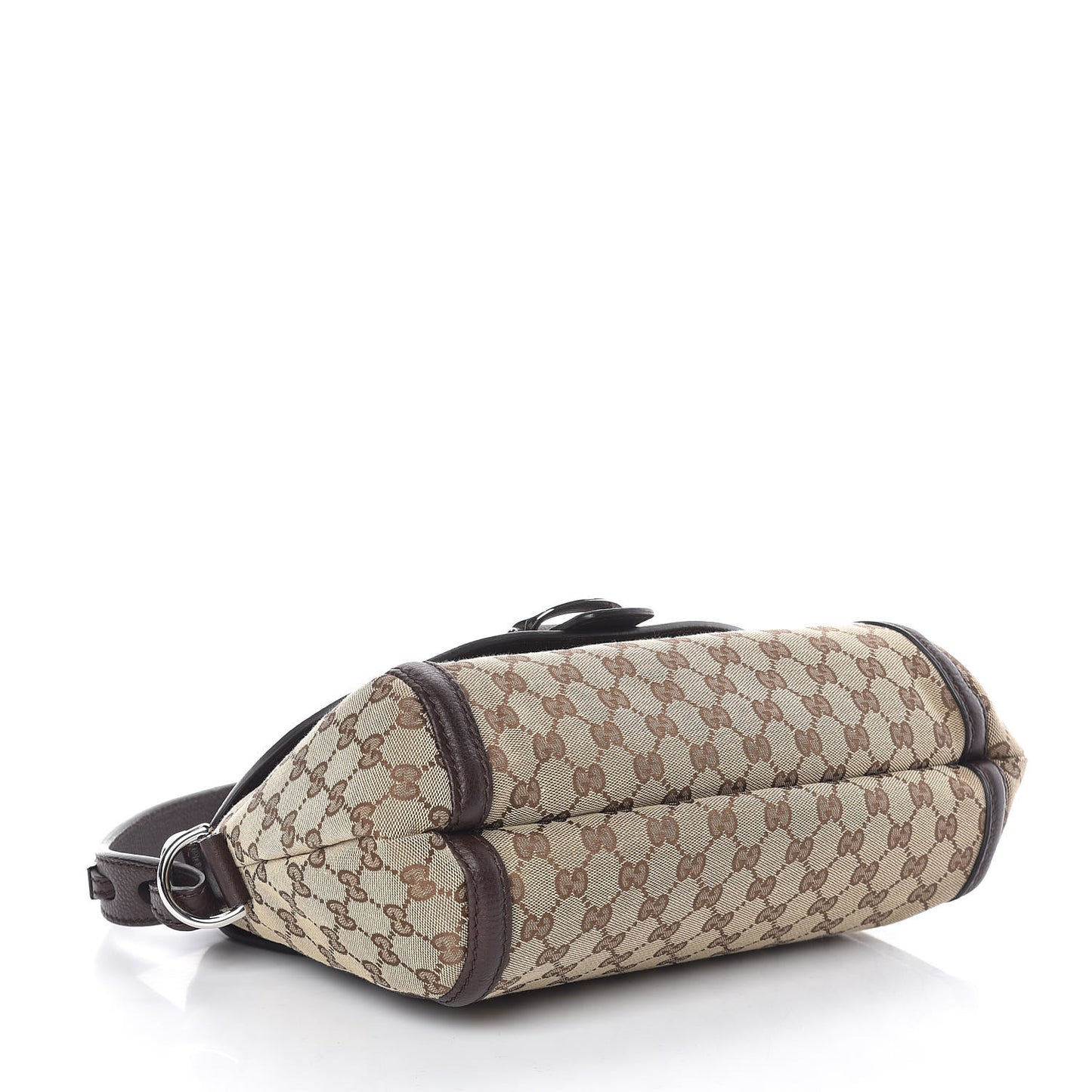 Monogram Medium Techno Horsebit Shoulder Flap Bag Dark Brown
