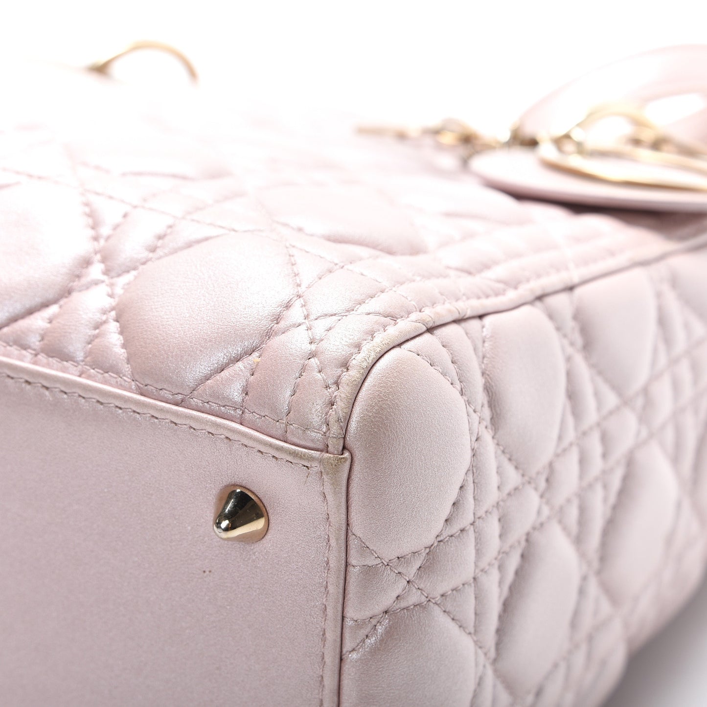 Pearly Lambskin Cannage Medium Lady Dior Lotus