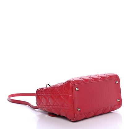 Christian Dior Lambskin Cannage Medium Lady Dior Red 3 of 5