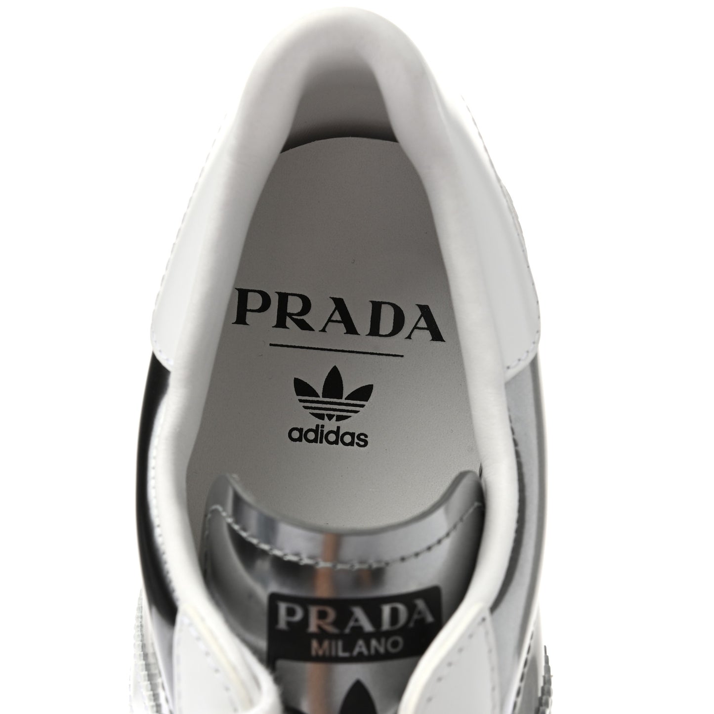 X ADIDAS Brushed Calfskin Logo Mens Superstar Sneakers 8.5 Silver White