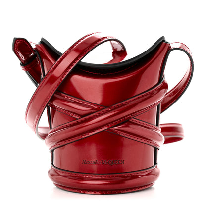 Alexander McQueen Metallic Calfskin The Curve Mini Shoulder Bag Red 1 of 11