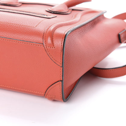 Celine Drummed Calfskin Nano Luggage Vermillion 15 of 15
