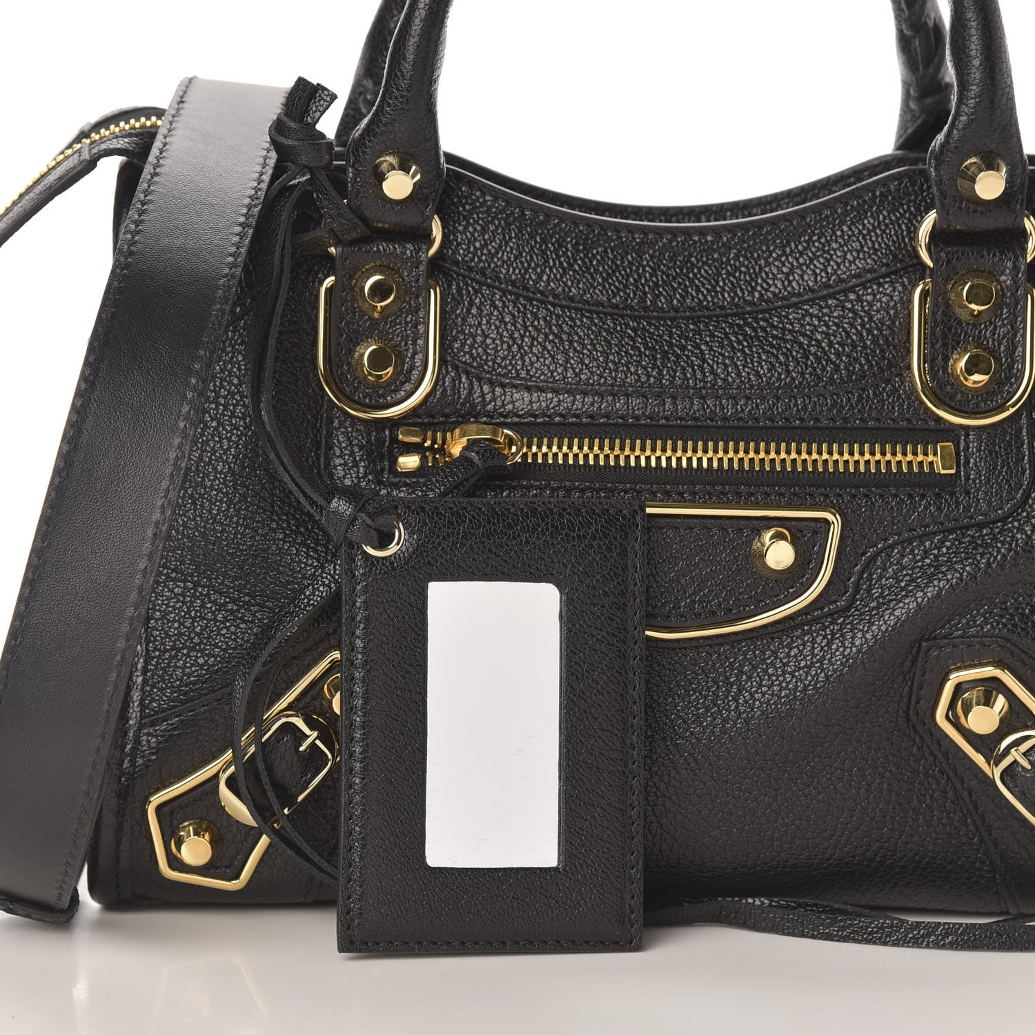 Balenciaga Chevre Gold Metallic Edge Hardware Mini City Black 11 of 12