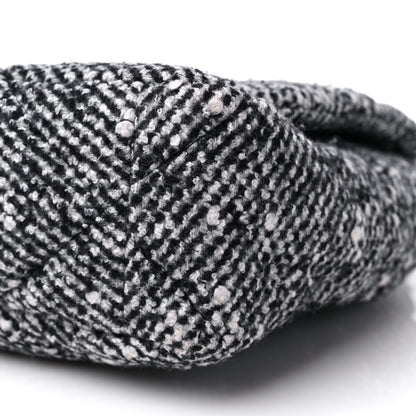 Chanel Tweed Quilted Large Chanel 19 Flap Black White 9 of 9