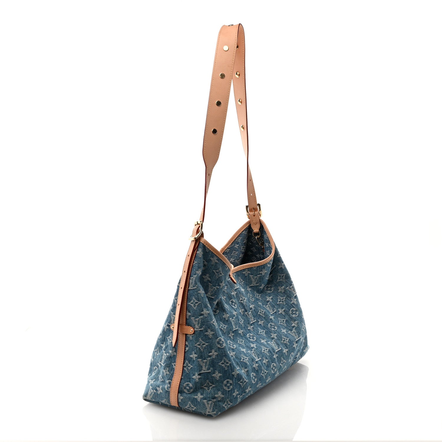Louis Vuitton Monogram Denim CarryAll MM Blue 4 of 13