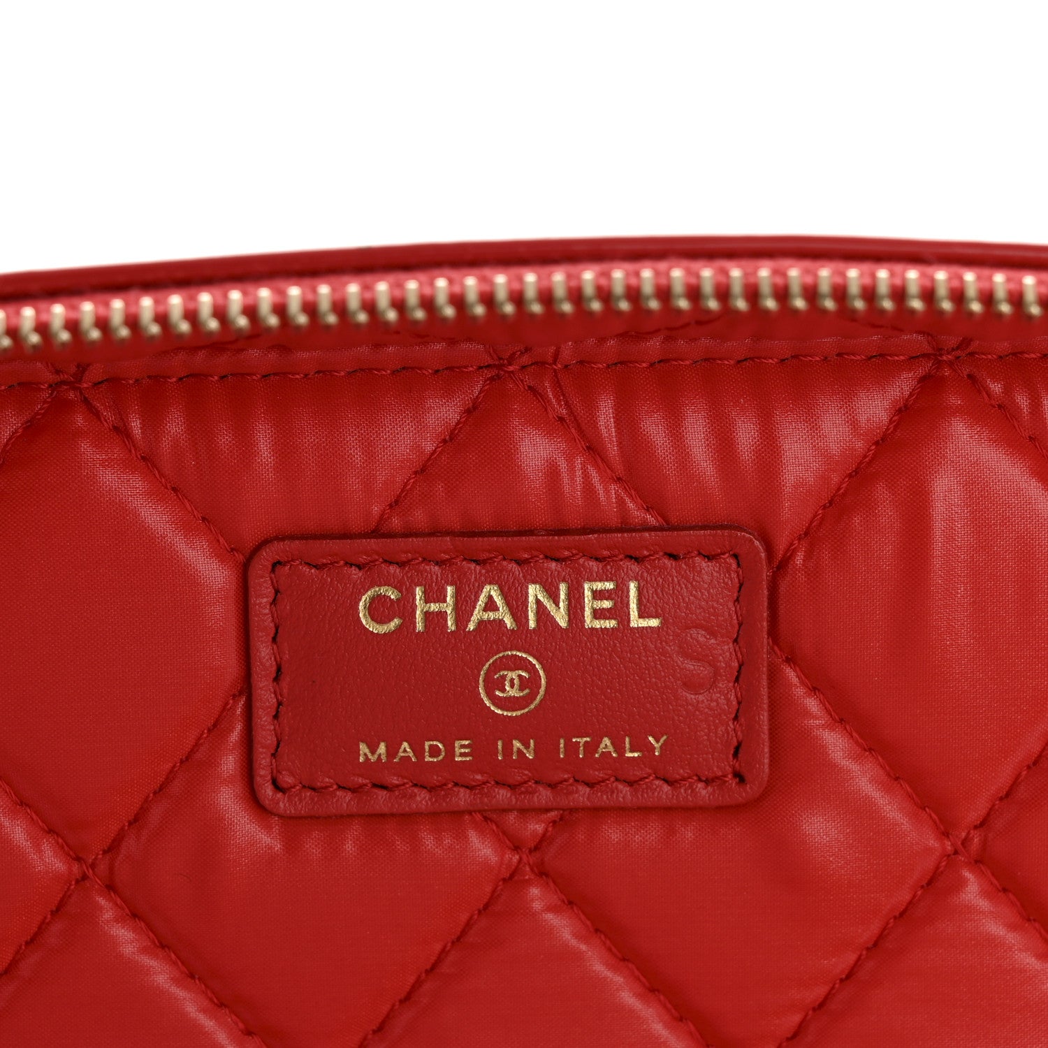 Chanel Patent Calfskin Quilted Large Vanity Pouch Red 6 of 7