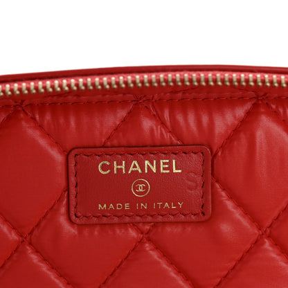 Chanel Patent Calfskin Quilted Large Vanity Pouch Red 6 of 7