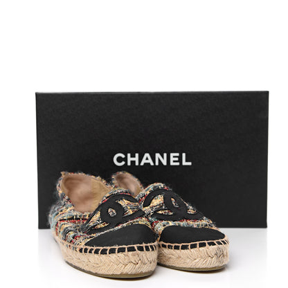 Chanel Tweed Grosgrain CC Espadrilles 37 Multicolor 12 of 12