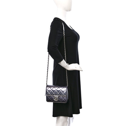 Chanel Metallic Lambskin Like A Wallet Flap Silvery Black 2 of 9