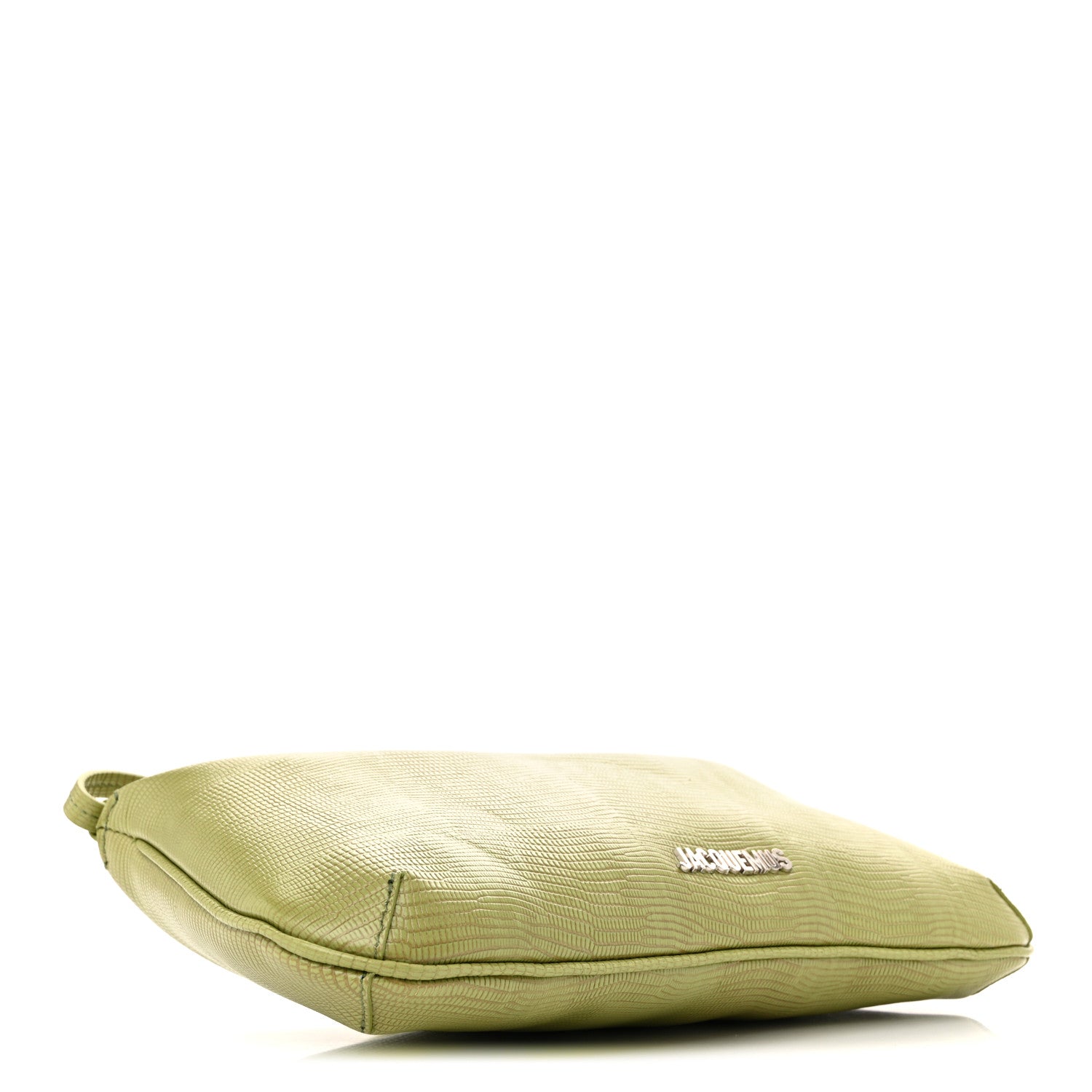 Jacquemus Calfskin Lizard Embossed Le Bious Perle Large Green