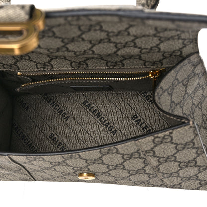 Balenciaga X GUCCI GG Supreme Monogram Small Hourglass Top Handle Bag Beige Ebony 5 of 8