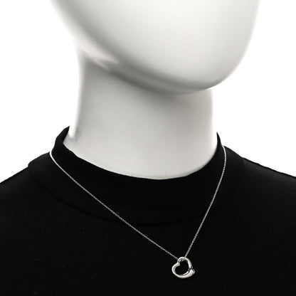 Tiffany Sterling Silver 16mm Elsa Peretti Open Heart Pendant Necklace 2 of 4