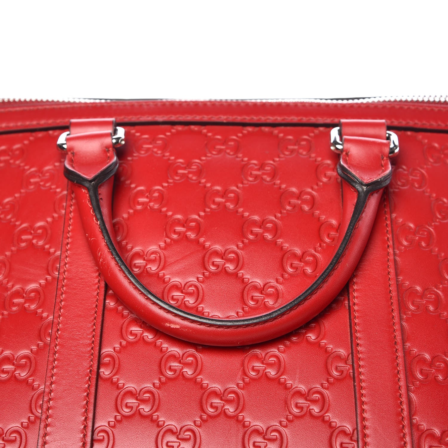 Gucci Guccissima Signature Large Duffle Hibiscus Red 16 of 22