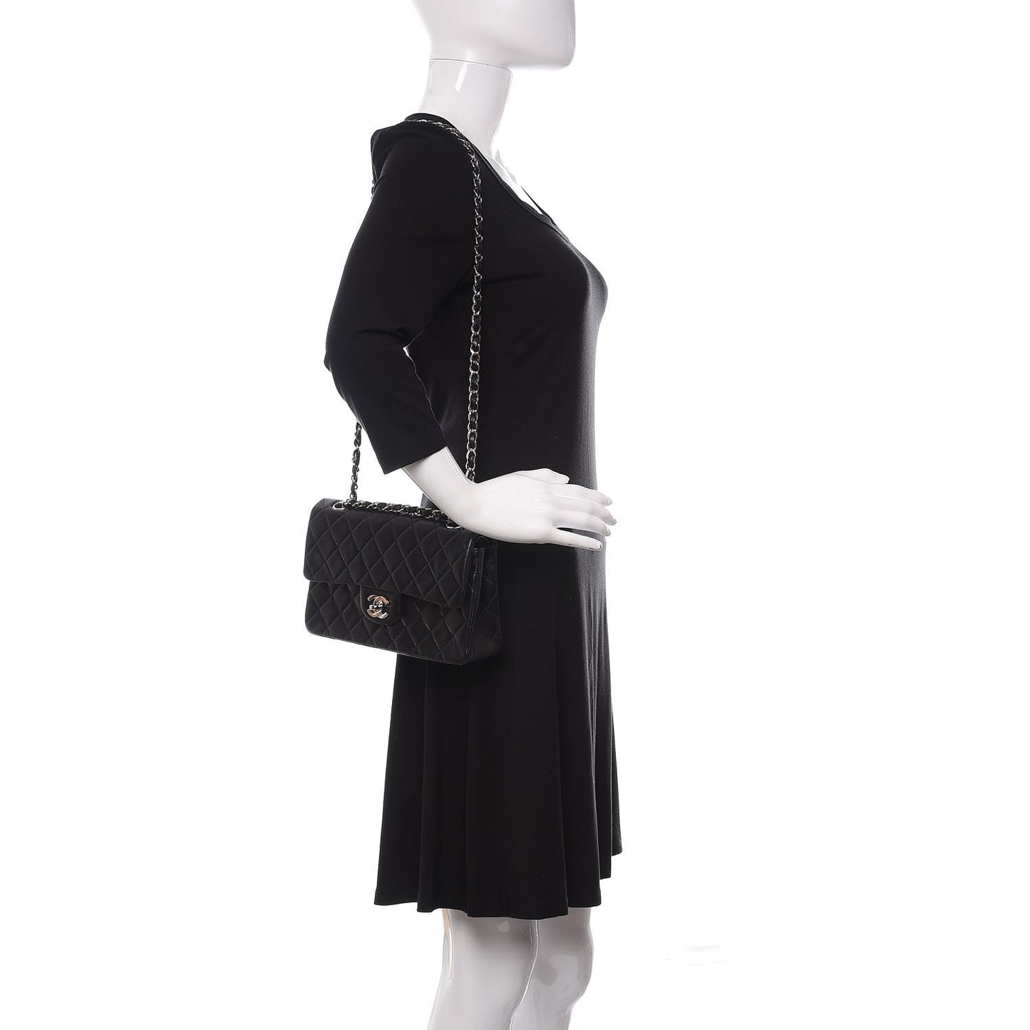 Lambskin Quilted Small Double Flap Black