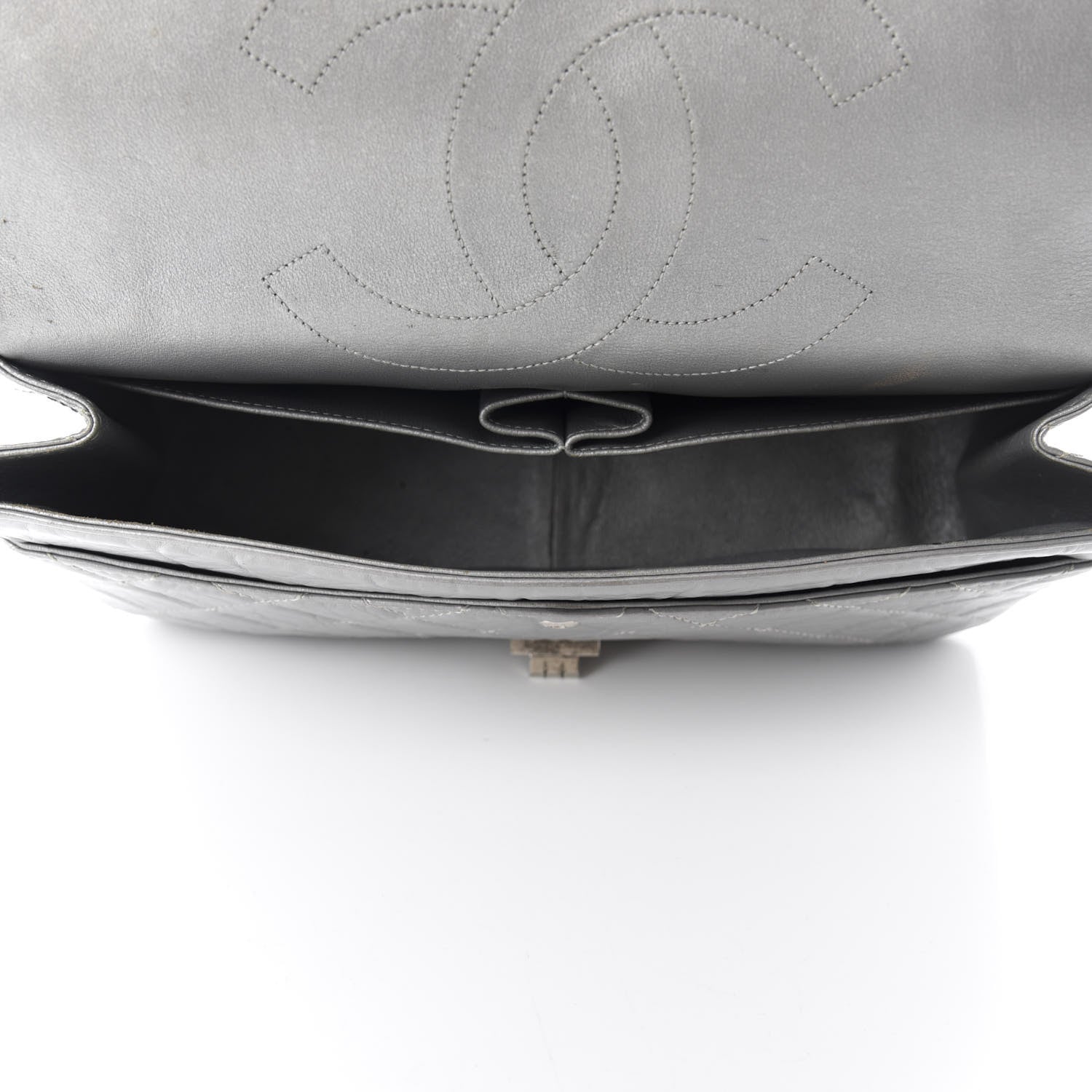Chanel Metallic Aged Calfskin Quilted 2.55 Reissue 227 Flap Argent Fonce 5 of 23