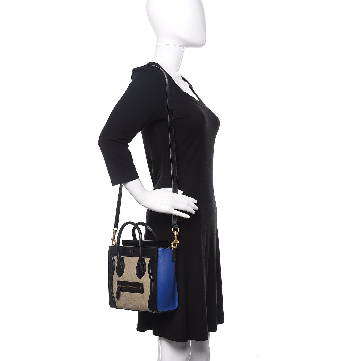 Elephant Calfskin Nano Tri-Color Luggage Beige