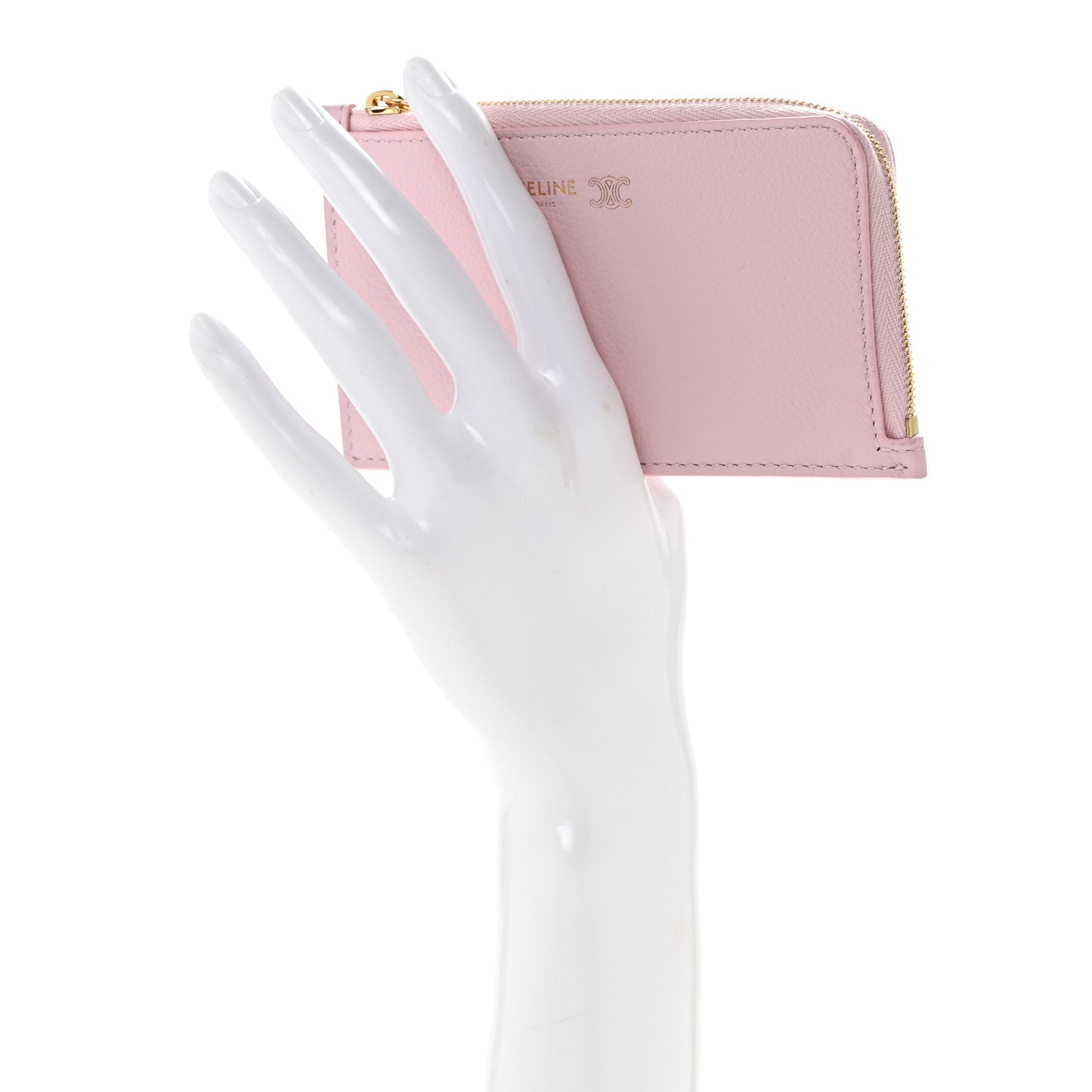 Celine Supple Grained Calfskin Long Zipped Card Holder Dirty Pink Syrah 2 of 9