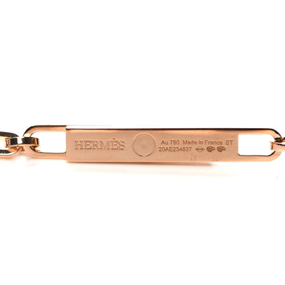 Hermes 18K Rose Gold Diamond Pave PM Kelly Chaine Lariat Necklace ST 4 of 5