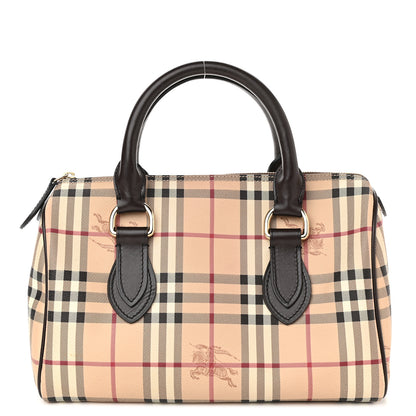 Burberry Haymarket Check Small Chester Bowling Bag Chocolate 1 of 10