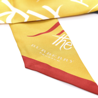 Burberry Silk Print Skinny Scarf Yellow Multicolor 3 of 3
