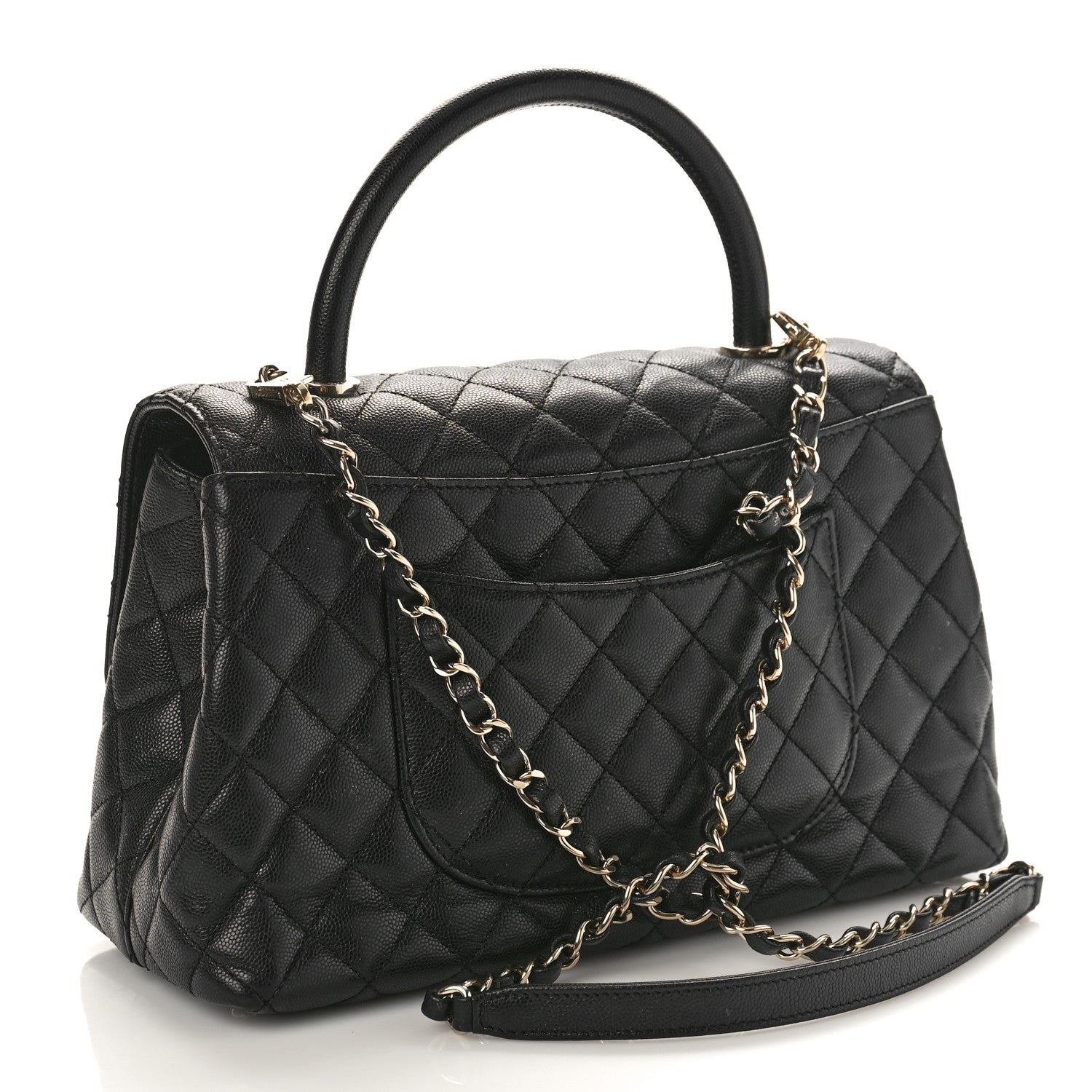 Chanel Caviar Quilted Small Coco Handle Flap Black 3 of 11